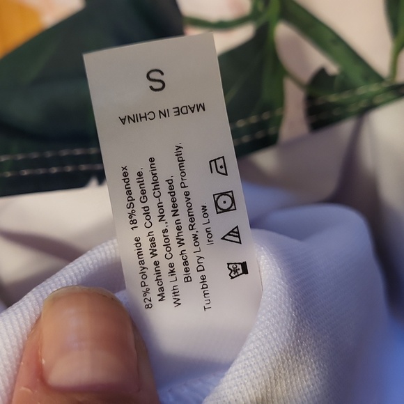 Ibakom Pink Hydrangea 2 Pc Swim Suit Highwaisted Ruffle Top Spaghetti Strap - Picture 9 of 10